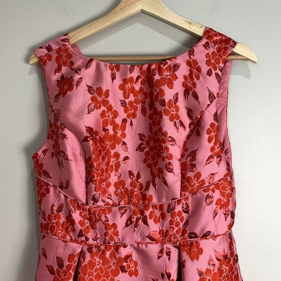 Adrianna Papell Pink Floral Midi Dress - Picture 3 of 11